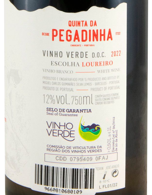 2022 Quinta da Pegadinha Loureiro Escolha white