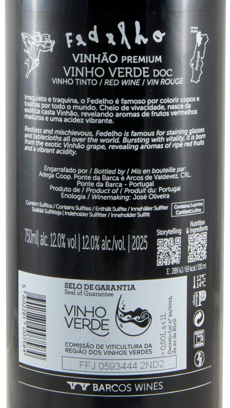 2025 Ponte da Barca Fedelho Vinhão Premium red