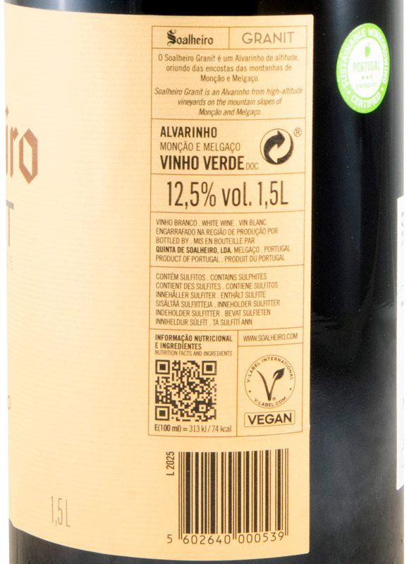 2025 Soalheiro Granit Alvarinho branco 1,5L