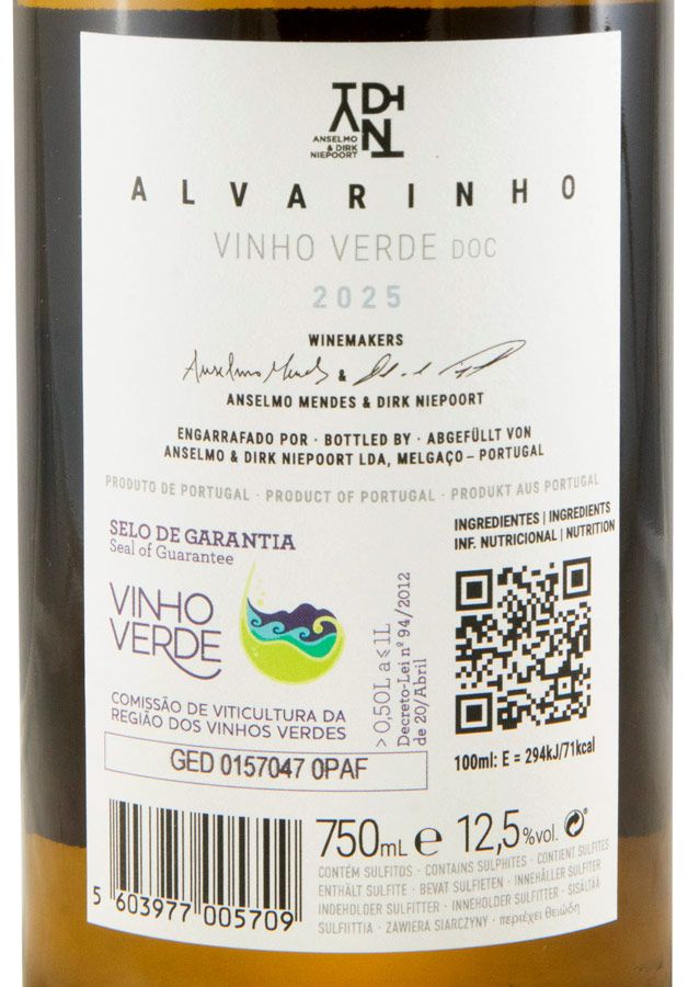 2025 Anselmo Mendes & Dirk Niepoort ADN Alvarinho branco