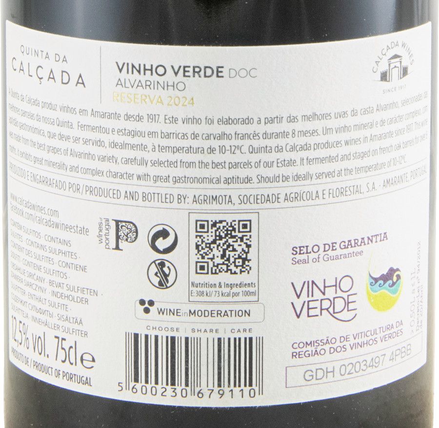 2024 Quinta da Calçada Alvarinho Reserva branco