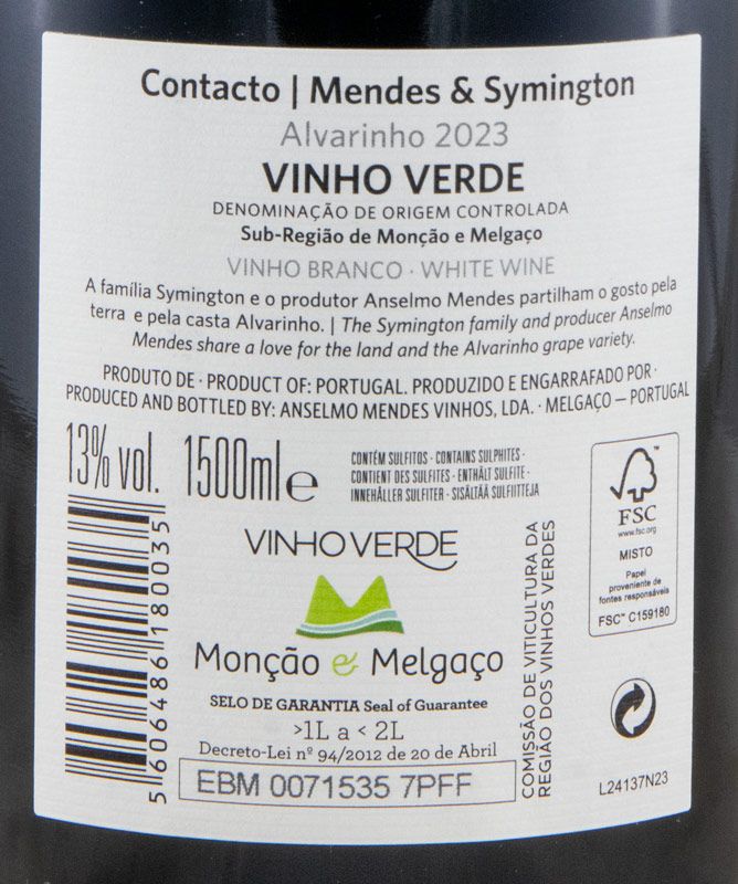 2023 Anselmo Mendes Contacto Alvarinho branco 1,5L