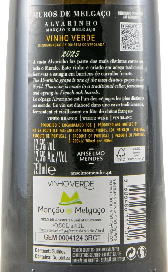 2025 Muros de Melgaço Alvarinho branco