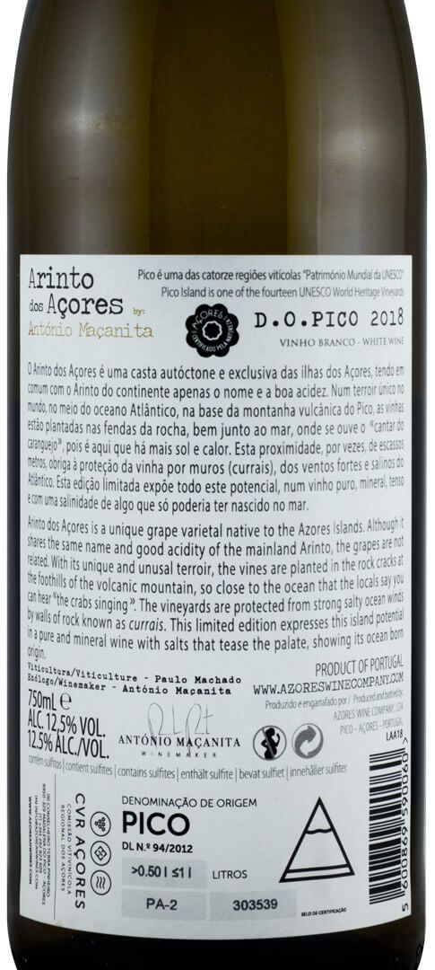 2018 Arinto dos Açores by António Maçanita branco
