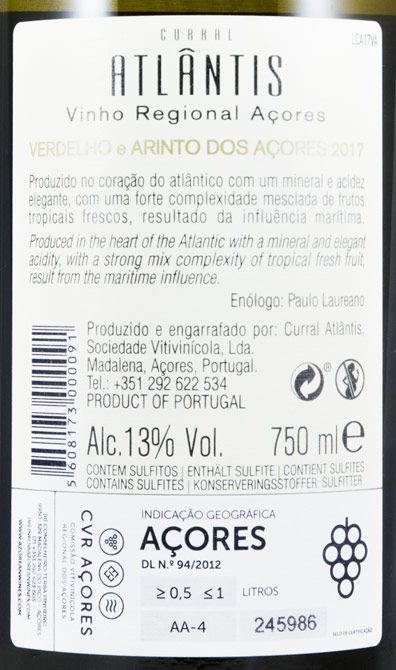 2017 Curral Atlântis Verdelho & Arinto dos Açores branco