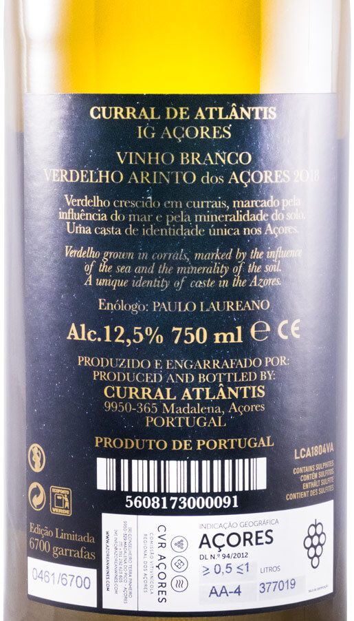 2018 Curral Atlântis Verdelho & Arinto dos Açores white