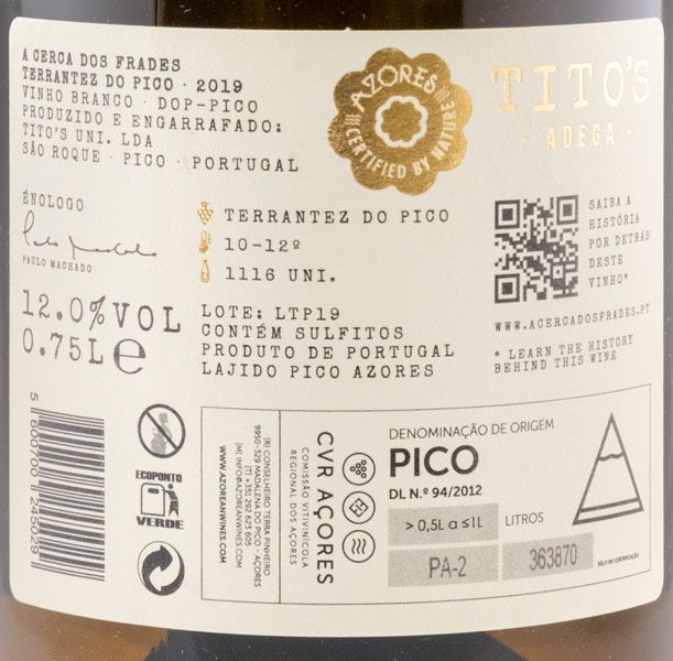 2019 A Cerca dos Frades Terrantez do Pico branco