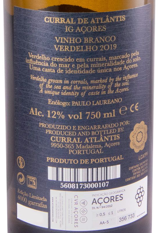 2019 Curral Atlântis Verdelho dos Açores white