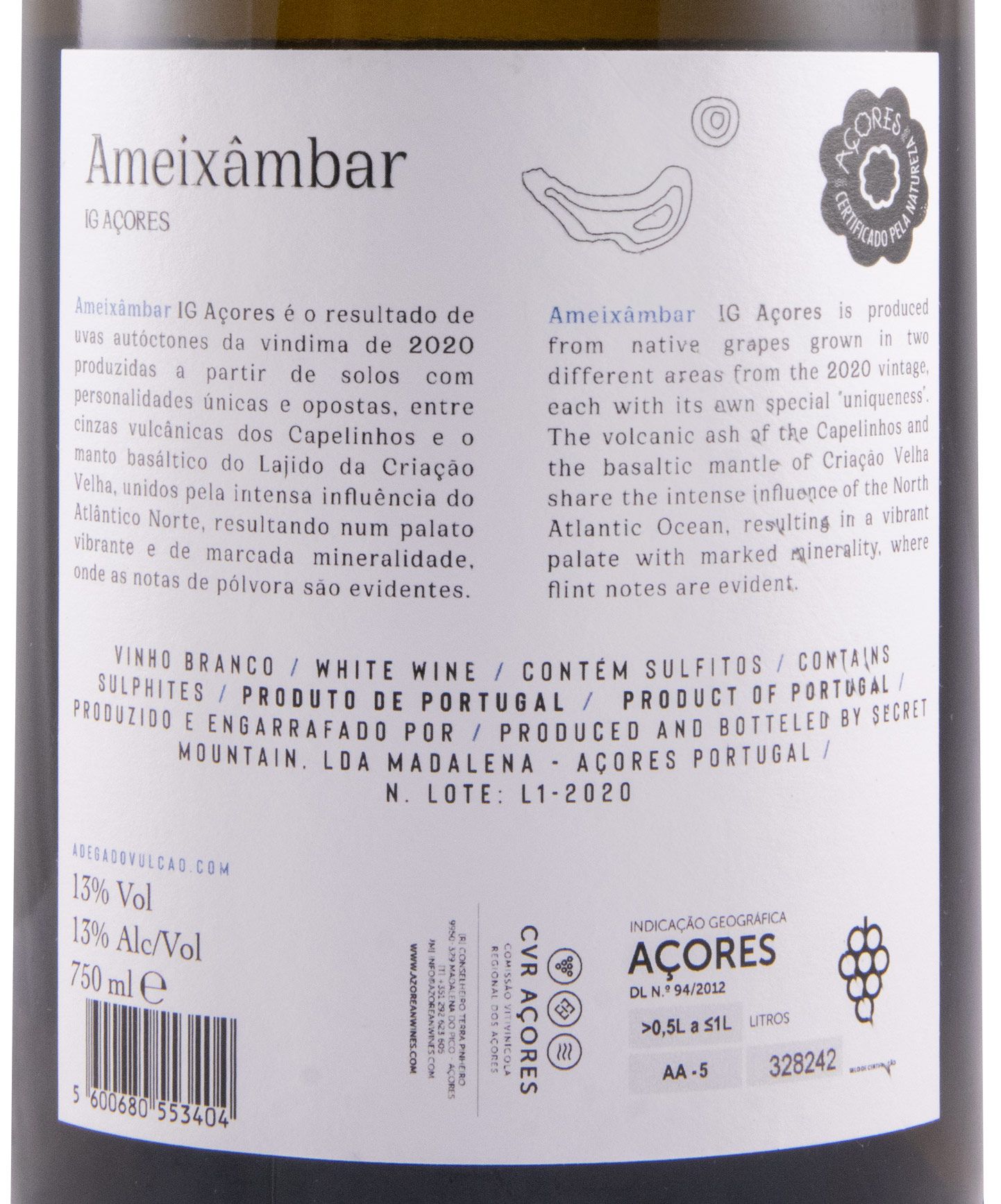 2020 Adega do Vulcão Ameixâmbar branco