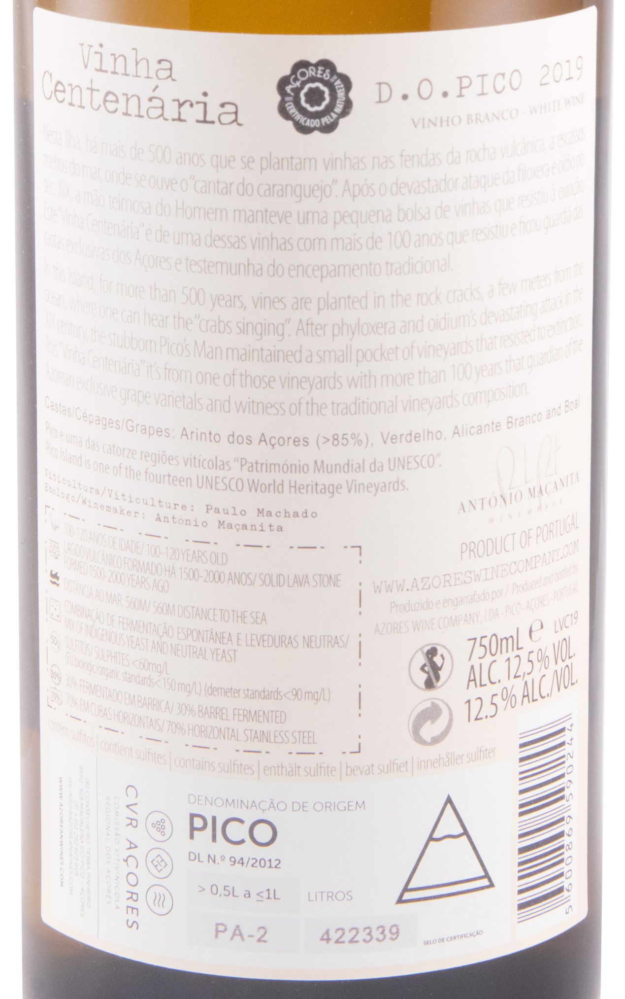 2019 António Maçanita Vinha Centenária white
