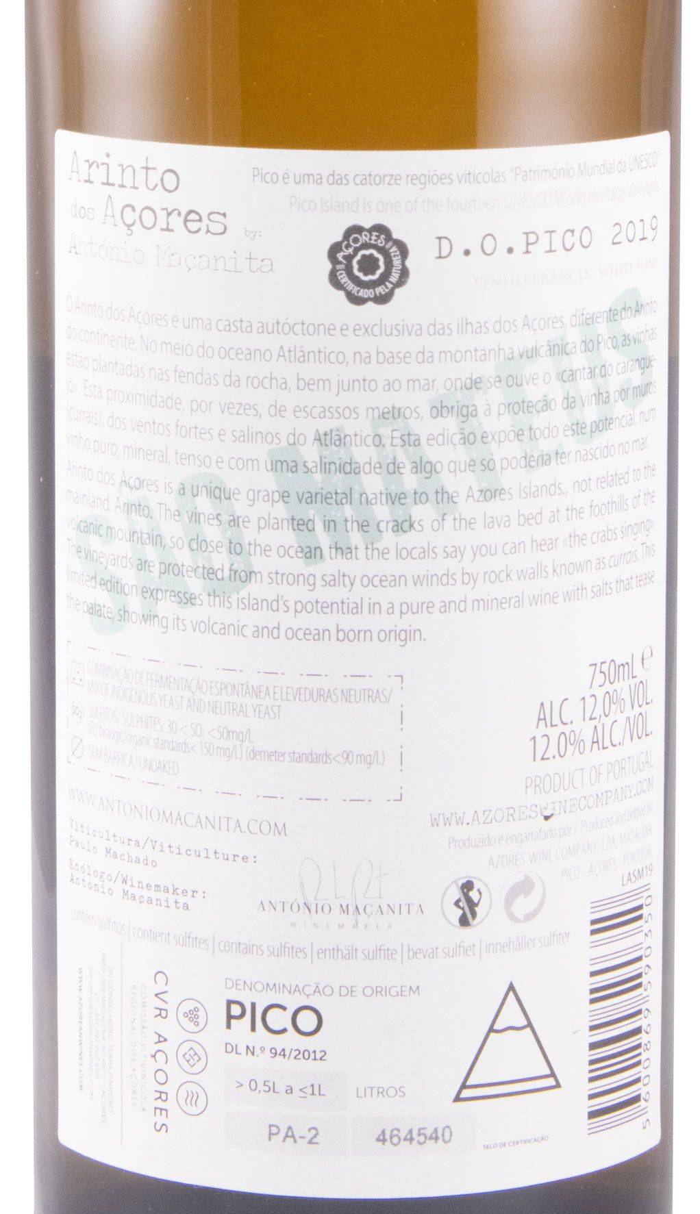 2019 António Maçanita São Mateus Arinto dos Açores white