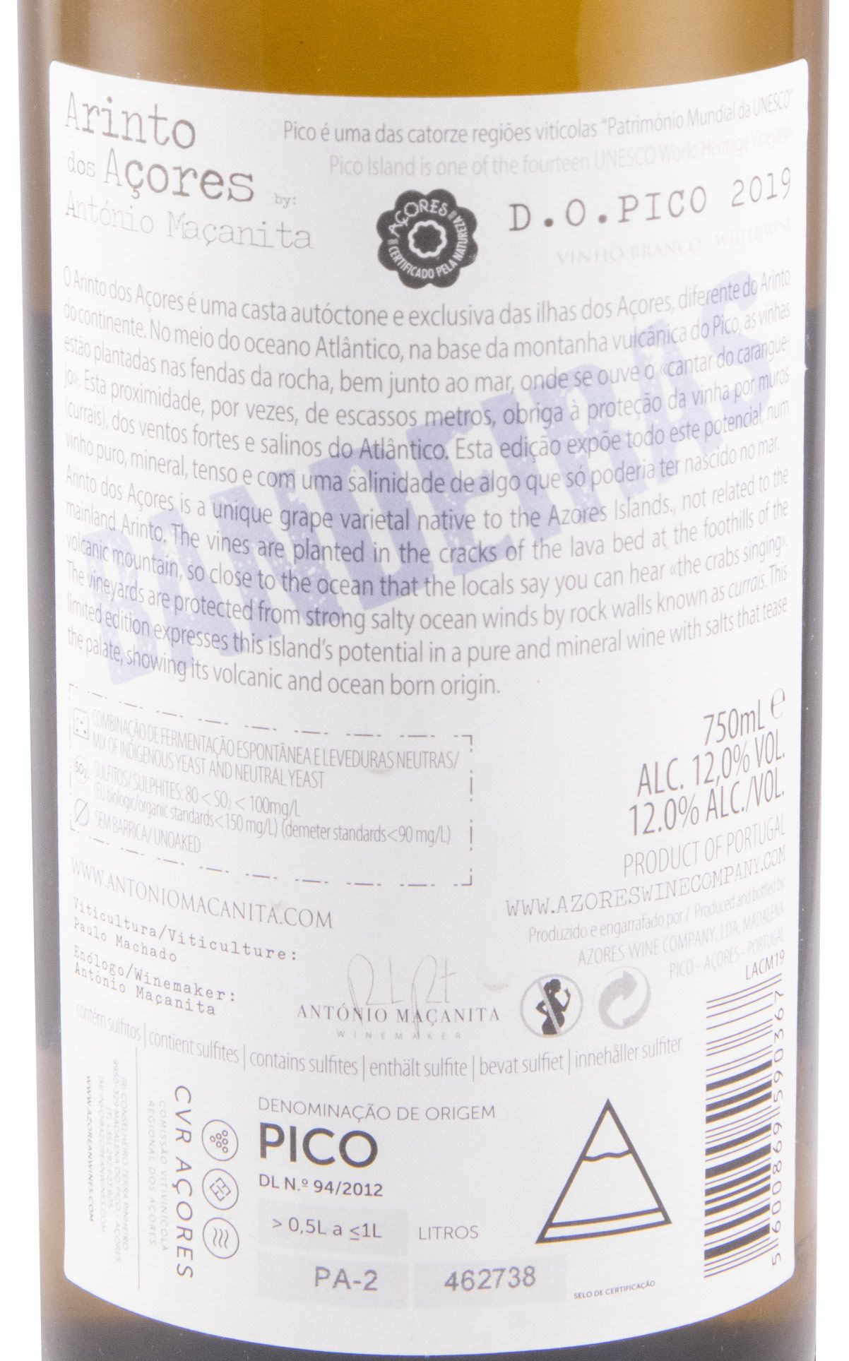 2019 António Maçanita Bandeiras Arinto dos Açores branco