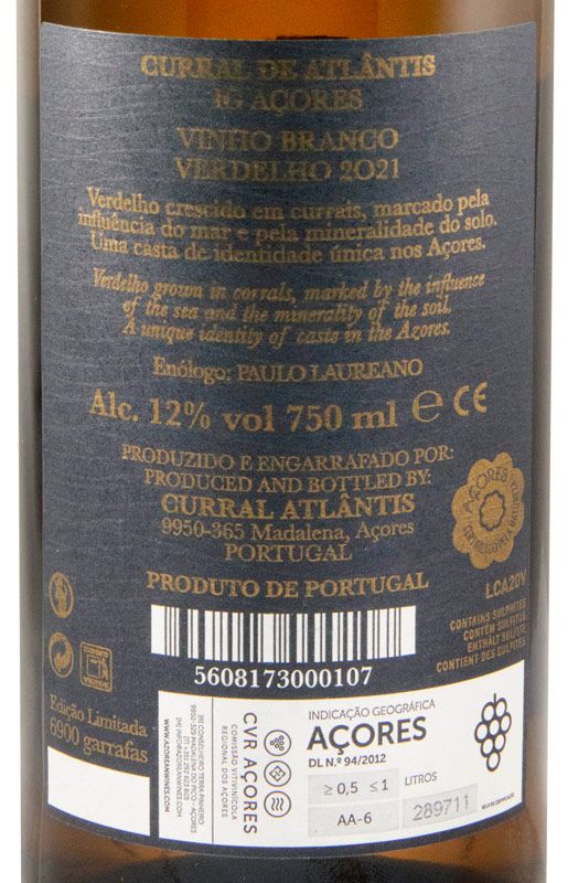 2021 Curral Atlântis Verdelho Edição Limitada branco