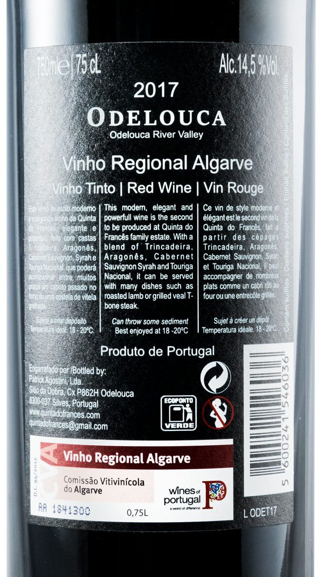 2017 Quinta do Francês Odelouca red
