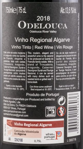 2018 Quinta do Francês Odelouca red