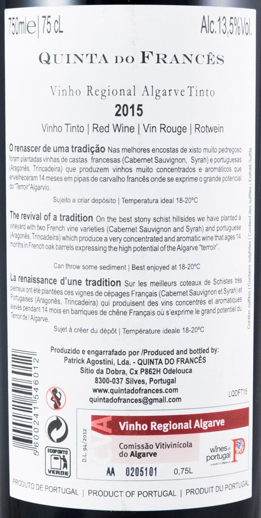 2015 Quinta do Francês tinto