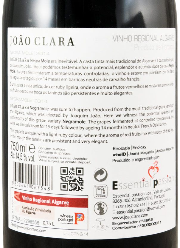 2014 João Clara Negramole tinto