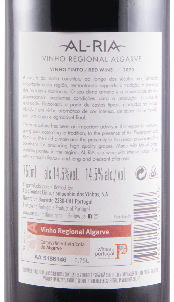2020 Casa Santos Lima Al-Ria tinto
