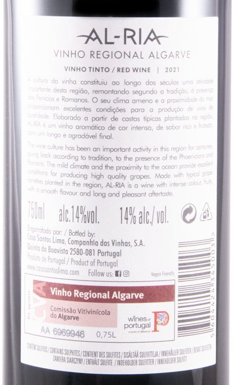 2021 Casa Santos Lima Al-Ria tinto