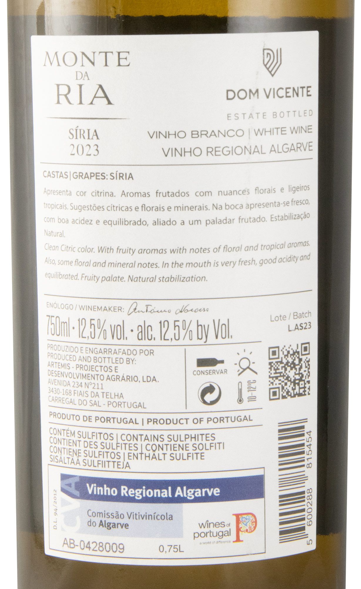 2023 Monte da Ria Síria branco