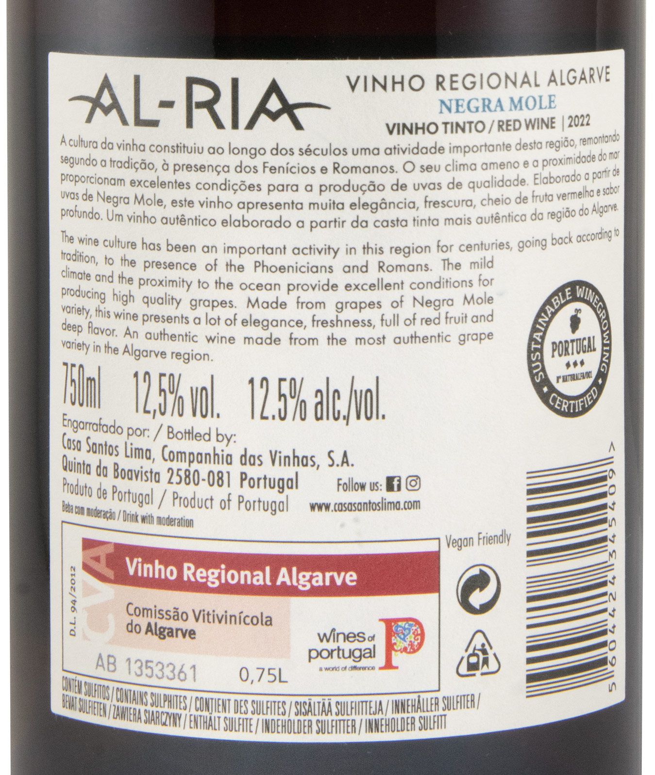 2022 Casa Santos Lima Al-Ria Negra Mole tinto
