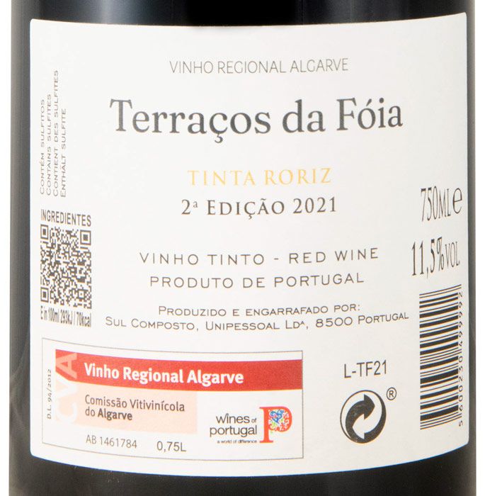 2021 Terraços da Fóia Altitude Tinta Roriz tinto