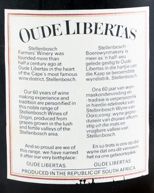1981 Oude Libertas Pinotage Stellenbosh tinto
