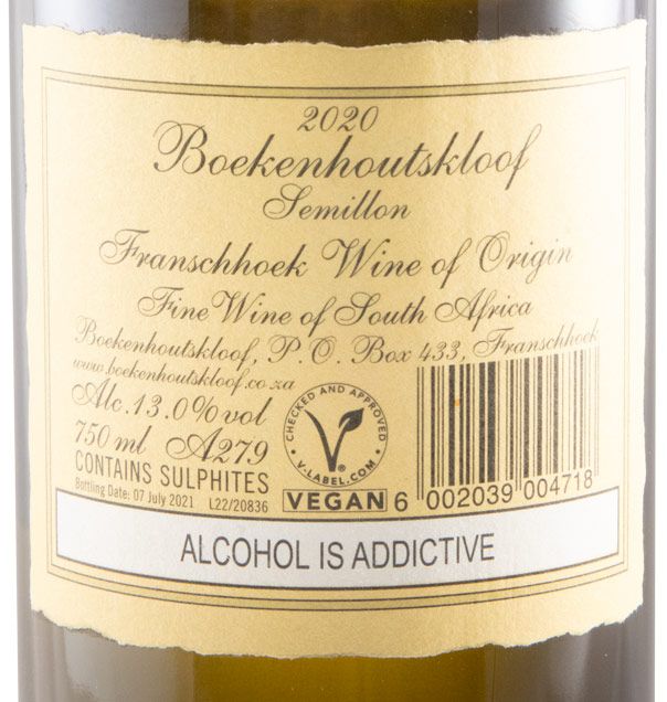 2020 Boekenhoutskloof Sémillon Swartland branco