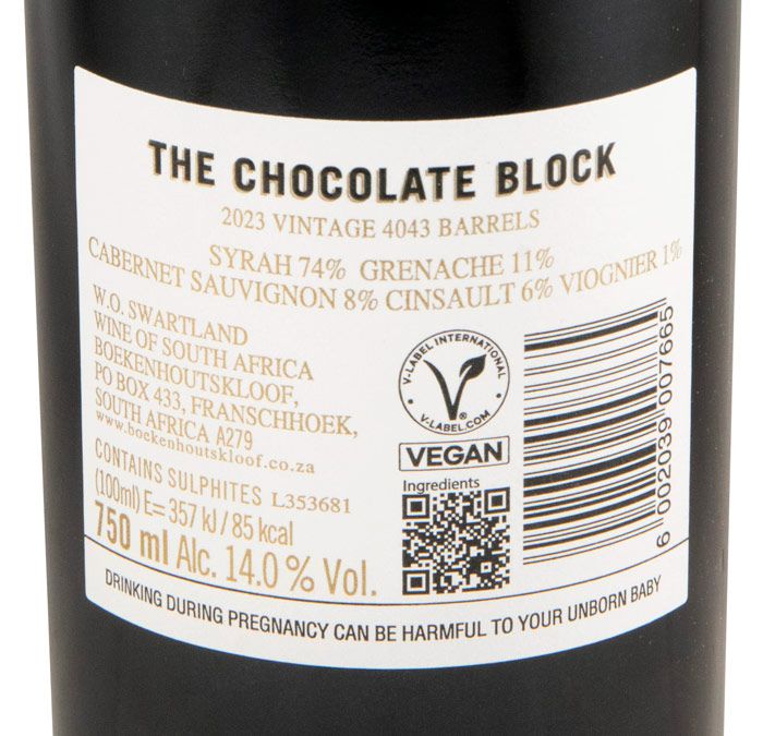 2023 The Chocolate Block Swartland tinto