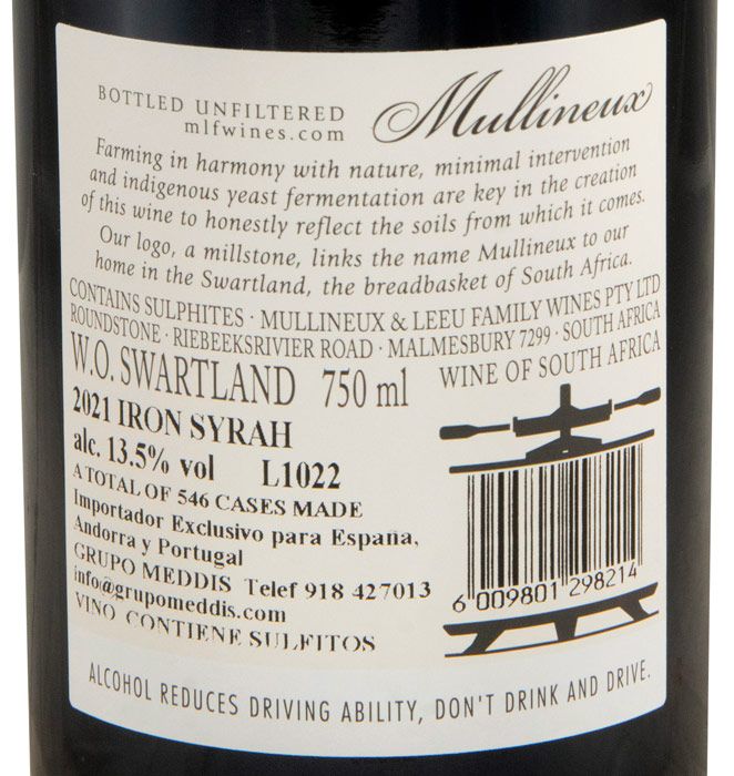 2021 Mullineux Iron Syrah Swartland tinto
