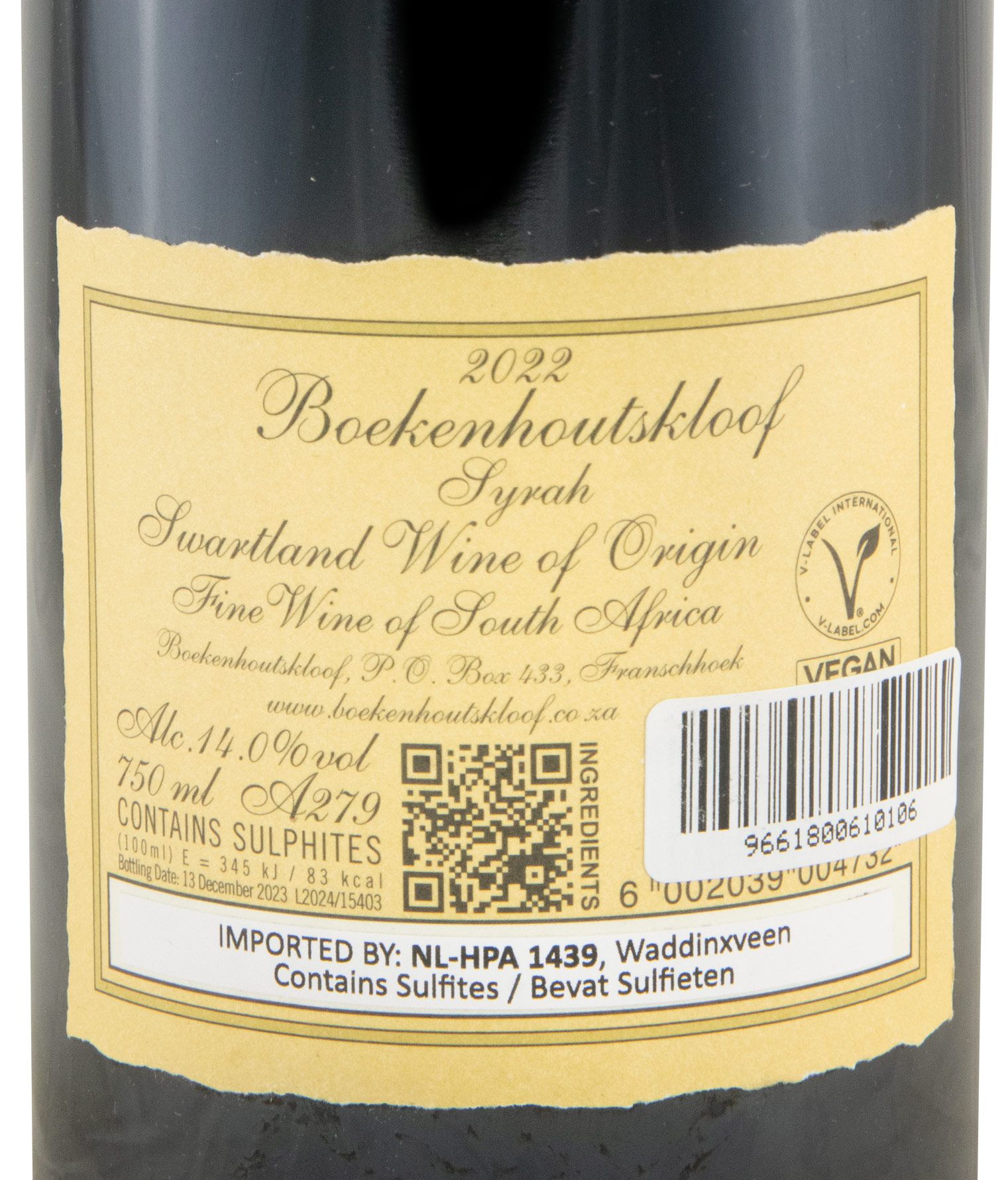 2022 Boekenhoutskloof Syrah Swartland tinto
