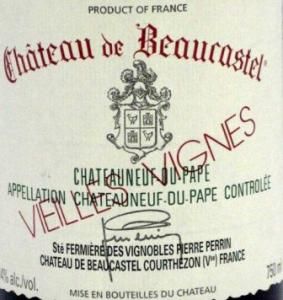 2008 Château de Beaucastel Vieilles Vignes Châteauneuf-du-Pape branco