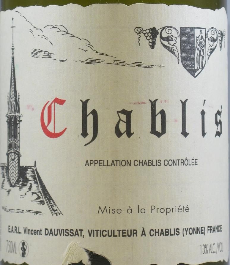 2012 Rene Et Vincent Dauvissat Chablis branco
