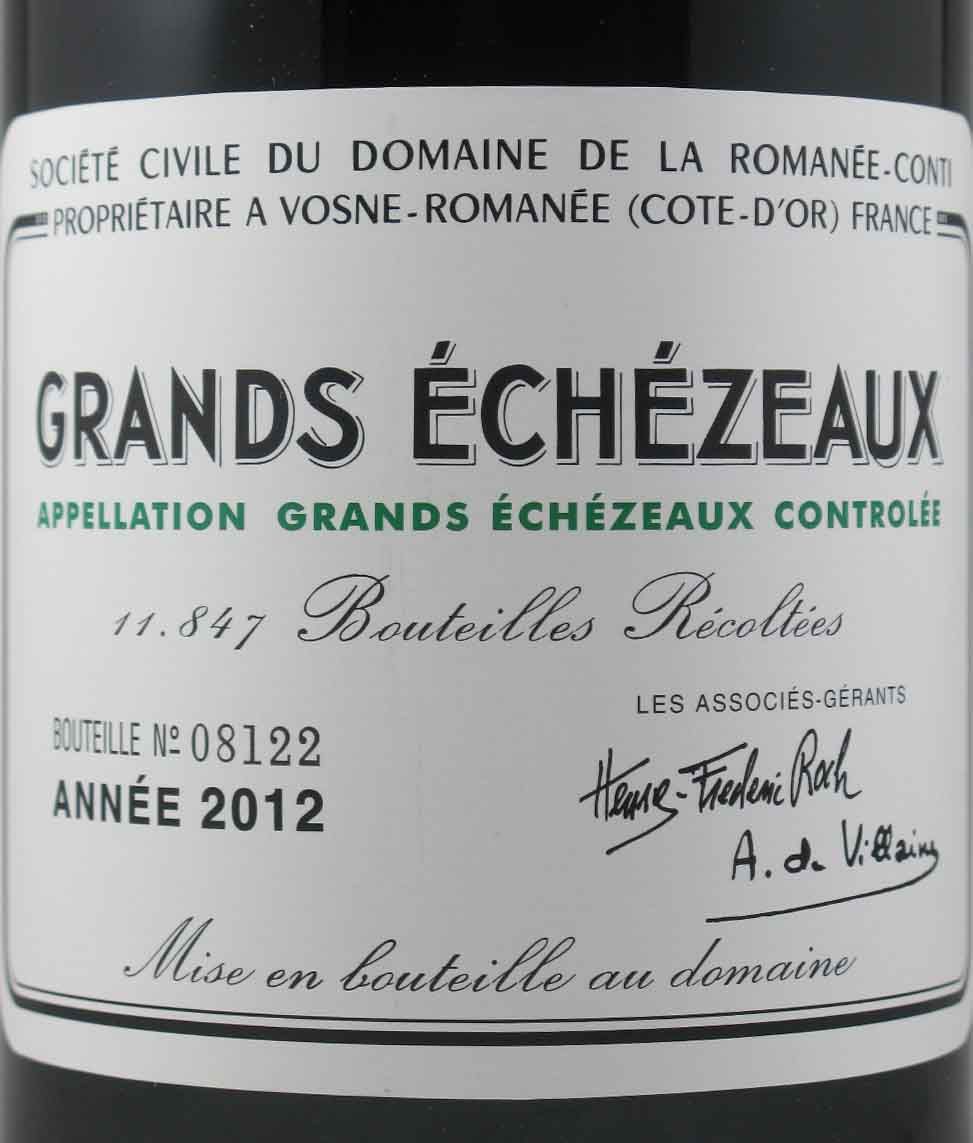 2012 Domaine de la Romanée-Conti Grand Cru Grands Échézeaux tinto