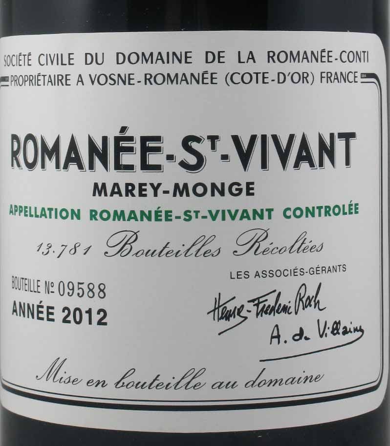 2012 Domaine de la Romanée-Conti Marey-Monge Romanée-Saint-Vivant red