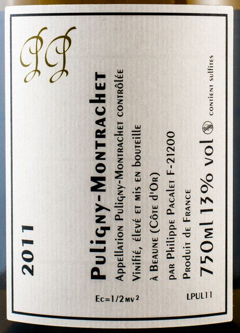 2011 Philippe Pacalet Puligny-Montrachet white
