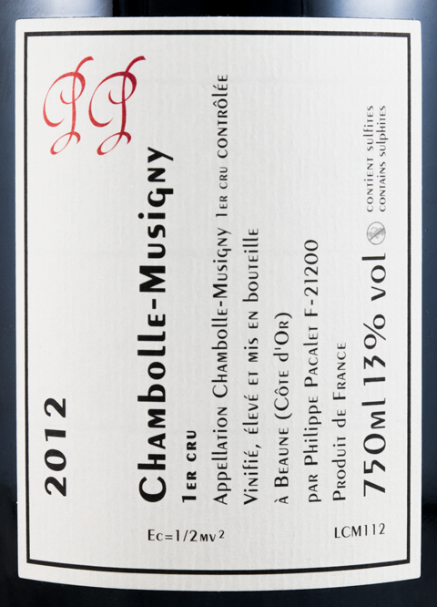 2012 Philippe Pacalet Premier Cru Chambolle-Musigny red