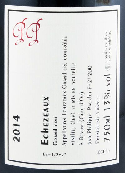 2014 Philippe Pacalet Échézeaux red