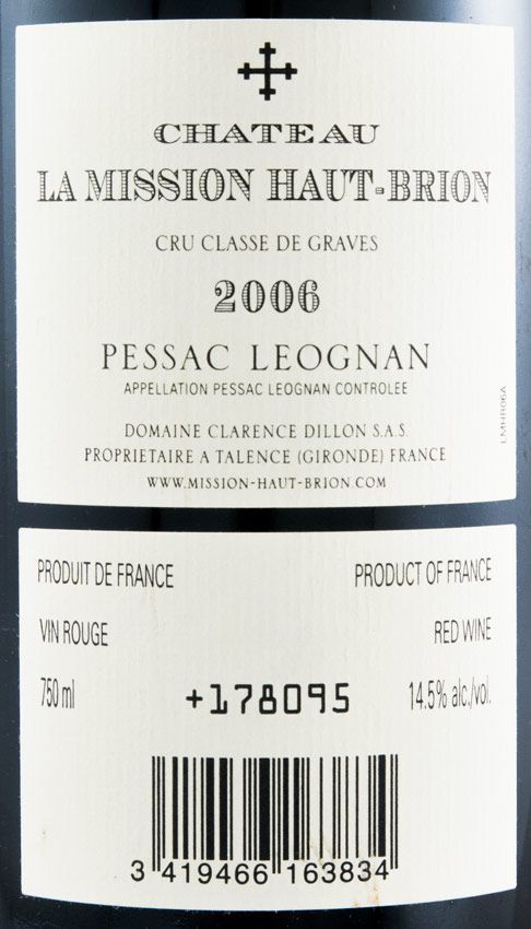 2006 Château La Mission Haut-Brion Pessac-Léognan tinto