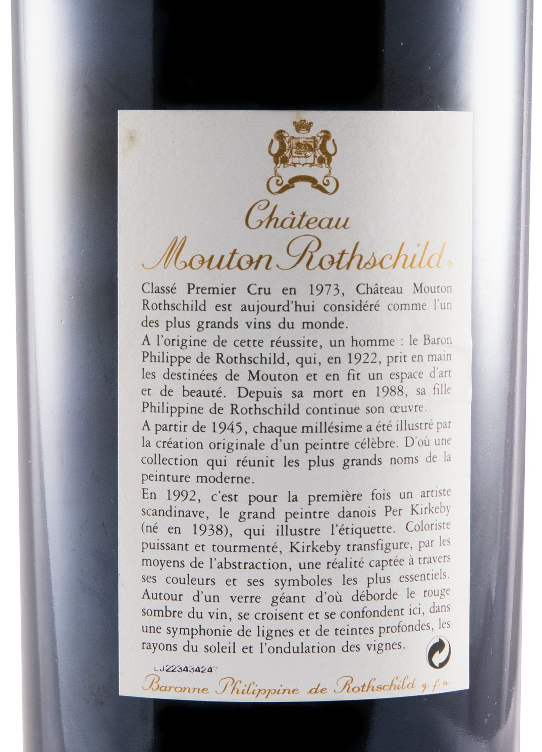 1992 Château Mouton Rothschild Pauillac red 1.5L