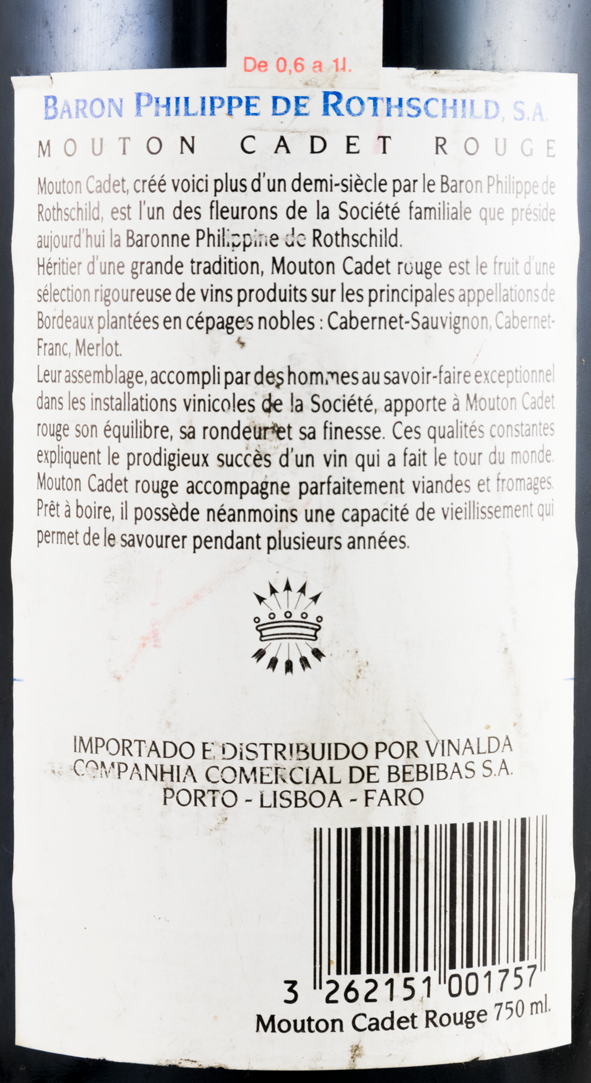 1990 Mouton Cadet Baron Philippe de Rothschild Pauillac tinto