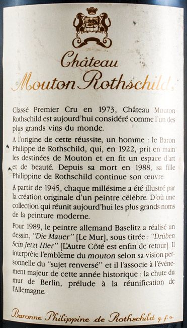 1989 Chateau Mouton Rothschild red