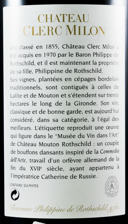 2010 Château Clerc Milon Baron Philippe de Rothschild Pauillac red