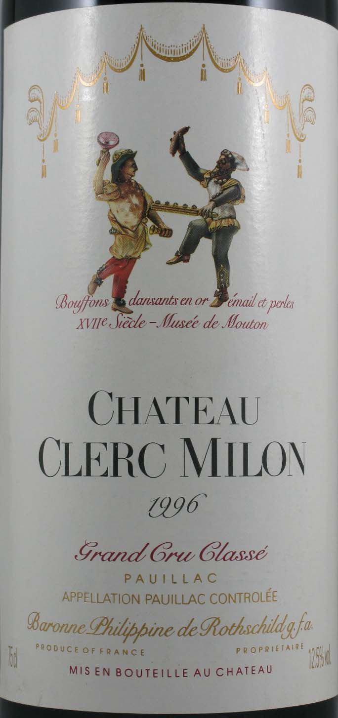 1996 Baron Philippe De Rothschild Château Clerc Milon tinto