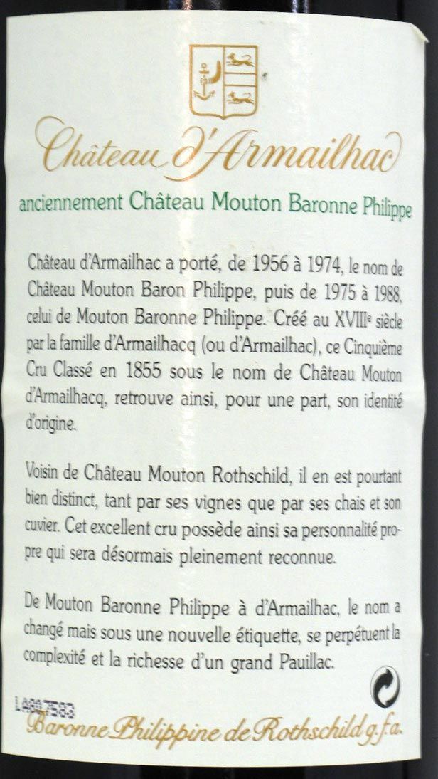 1997 Château d'Armailhac tinto