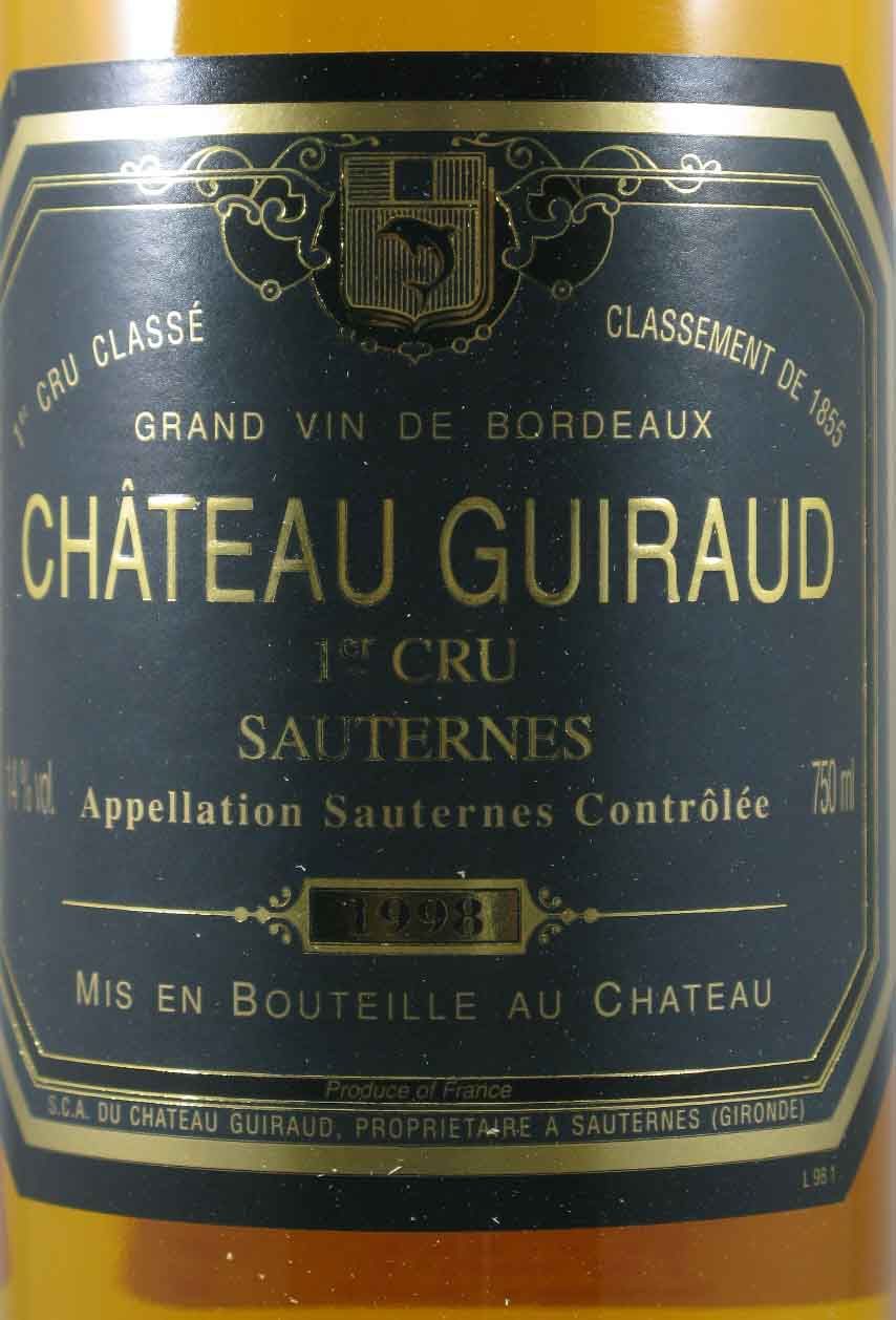 1998 Château Guiraud Sauternes branco