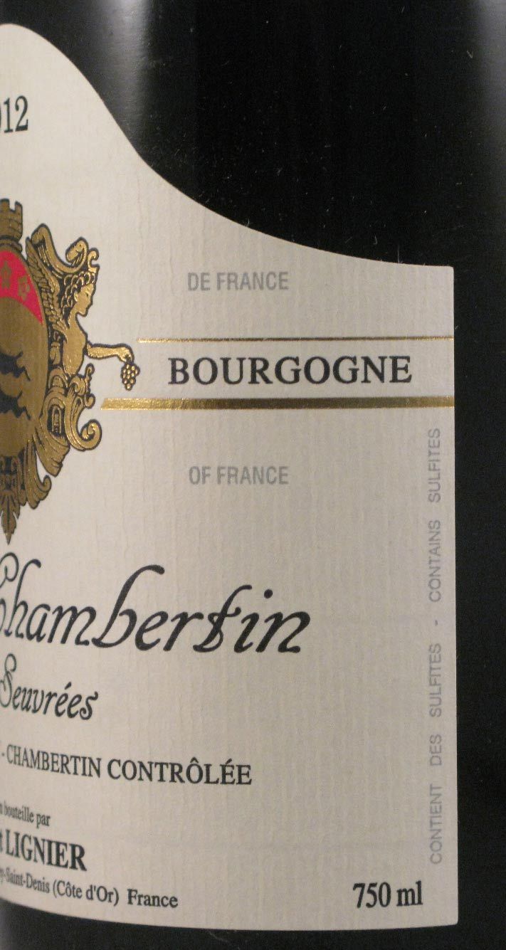 2012 Domaine Hubert Lignier Les Seuvrées Gevrey-Chambertin tinto