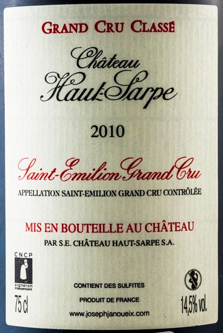 2010 Château Haut Sarpe St. Emilion tinto