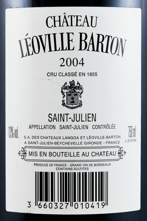 2004 Château Léoville Barton Saint-Julien tinto