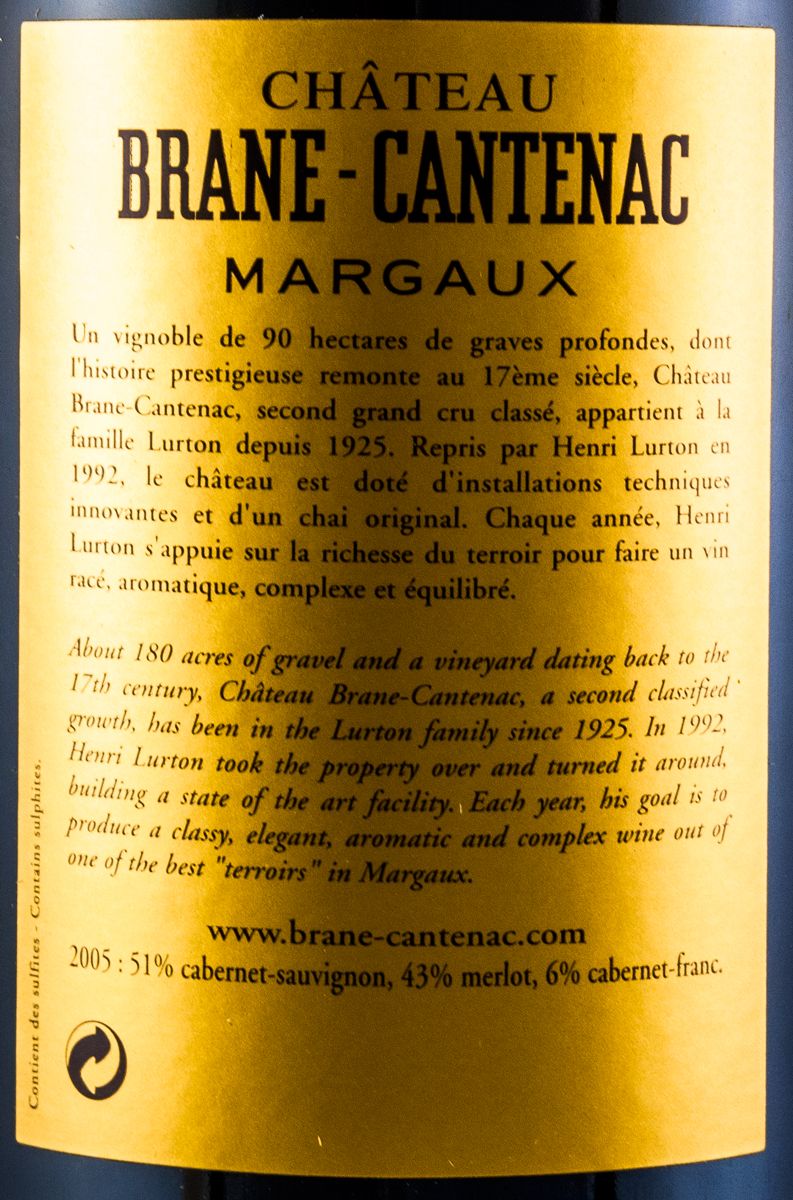 2005 Château Brane-Cantenac Margaux tinto